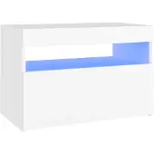 vidaXL Nachtkastje met LED-verlichting 60x35x40 cm bewerkt hout wit