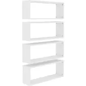 vidaXL Wandschappen kubus 4 st 60x15x23 cm bewerkt hout wit
