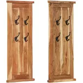 vidaXL Kapstokken 2 st 38x100 cm massief acaciahout