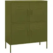 vidaXL Opbergkast 80x35x101,5 cm staal olijfgroen