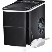 Kitchenbrothers IJsblokjesmachine – Incl. IJsschep – 12 kg/24u, 2 liter – 22,2 x 31,3 x 32 cm – Zwart