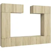 vidaXL 6-delige Tv-meubelset bewerkt hout sonoma eikenkleurig