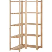 vidaXL Hoekopbergrek 5-laags 82,5x82,5x170 cm massief grenenhout