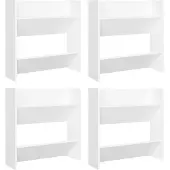 vidaXL Wandschoenenkasten 4 st 60x18x60 cm bewerkt hout wit