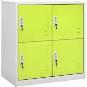 vidaXL Lockerkasten 5 st 90x45x92,5 cm staal lichtgrijs en groen