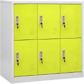 vidaXL Lockerkasten 5 st 90x45x92,5 cm staal lichtgrijs en groen