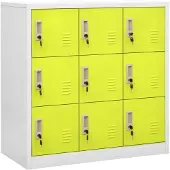vidaXL Lockerkasten 5 st 90x45x92,5 cm staal lichtgrijs en groen