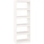 vidaXL Boekenkast/kamerscherm 60x30x167,5 cm massief grenenhout wit