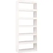 vidaXL Boekenkast/kamerscherm 80x30x199,5 cm massief grenenhout wit