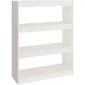 vidaXL Boekenkast/kamerscherm 80x30x103,5 cm massief grenenhout wit