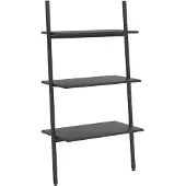 vidaXL Ladderrek met 3 schappen 64x34x116 cm zwart