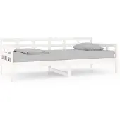 vidaXL Slaapbank massief grenenhout wit 90x200 cm