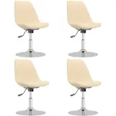 vidaXL Eetkamerstoelen 4 st draaibaar stof crèmekleurig