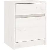 vidaXL Nachtkastje 40x31x50 cm massief grenenhout wit