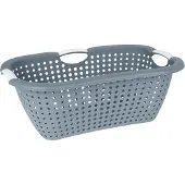 Storage solutions wasmand - blauw - 26 liter - kunststof - 40 x 60 x 22 cm - Draagwasmand - met handvatten