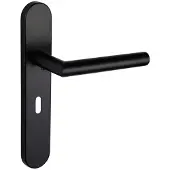 Lavuzo deurkruk Mantua zwart met afgerond schild SL56