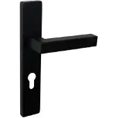 Lavuzo deurkruk Viterbo zwart met rechthoekig schild PC72