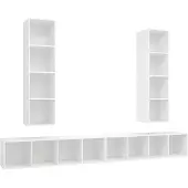 vidaXL Tv-wandmeubelen 4 st bewerkt hout wit