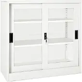 vidaXL Roldeurkast 90x40x90 cm staal wit