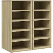 vidaXL Schoenenkasten 2 st 31,5x35x70 cm hout sonoma eikenkleur