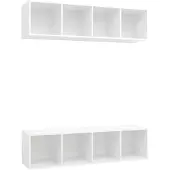 vidaXL Tv-wandmeubelen 2 st bewerkt hout wit