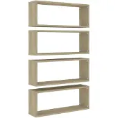 vidaXL Wandschappen kubus 4 st 60x15x23 cm bewerkt hout sonoma eiken