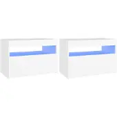 vidaXL Tv-meubelen 2 st met LED-verlichting 60x35x40 cm wit