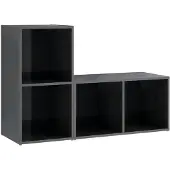 vidaXL Tv-meubelen 2 st 72x35x36,5 cm bewerkt hout hoogglans grijs