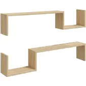 vidaXL Wandschappen 2 st 100x15x20 cm bewerkt hout sonoma eikenkleurig