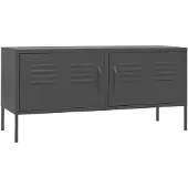 vidaXL Tv-meubel 105x35x50 cm staal antracietkleurig