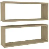 vidaXL Wandschappen kubus 2 st 60x15x23 cm bewerkt hout sonoma eiken
