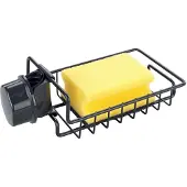 Wenko Spoelbakorganizer Ohio zwart RVS - Gootsteenorganizer - Aanrechtorganizer roestvrijstaal zwart - Bevestigen zonder boren