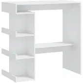 vidaXL Barkruk met plank, wit, 100x50x101,5 cm, houtvezel