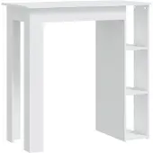 vidaXL Barkruk met plank, wit, 102x50x103,5 cm, houtvezel