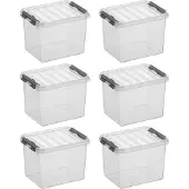 Sunware Q-Line opbergbox 3L - Set van 6 - Transparant/Grijs