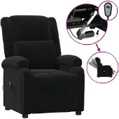 vidaXL Fauteuil verstelbaar elektrisch stof zwart