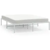 vidaXL Bedframe, metaal, wit, 150x200 cm