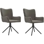 vidaXL Eetkamerstoelen draaibaar 2 st fluweel donkergrijs