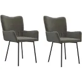 vidaXL Eetkamerstoelen 2 st fluweel donkergrijs