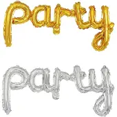 Noor folie ballon 30cm - PARTY (1 zilver en 1 goud)