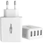 Ansmann USB-A lader 30W (4x USB-A, wit)