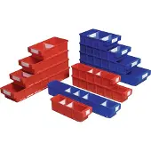 LA-KA-PE Stellingbak | L500xB230xH150 mm | rood polypropyleen | 10 stuks - VKB500/230 ROT VKB500/230 ROT