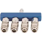 Scheppach Luchtverdeler 4-Wegs - Persluchtkoppeling - Aluminium - Compact design