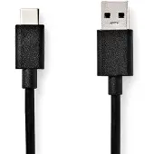 Nedis USB A naar USB C kabel | 1 meter | USB 3.0 (100% koper, Zwart)