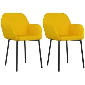 vidaXL Eetkamerstoelen 2 st fluweel geel