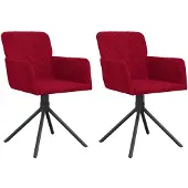 vidaXL Eetkamerstoelen draaibaar 2 st fluweel wijnrood