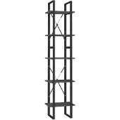 vidaXL Boekenkast met 5 schappen 40x30x175 cm massief grenenhout grijs