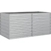 vidaXL Plantenbak verhoogd 160x80x77 cm gegalvaniseerd staal zilver