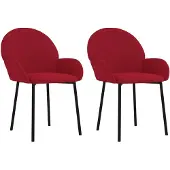 vidaXL Eetkamerstoelen 2 st fluweel wijnrood