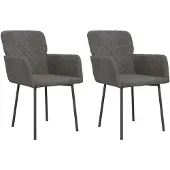 vidaXL Eetkamerstoelen 2 st fluweel donkergrijs